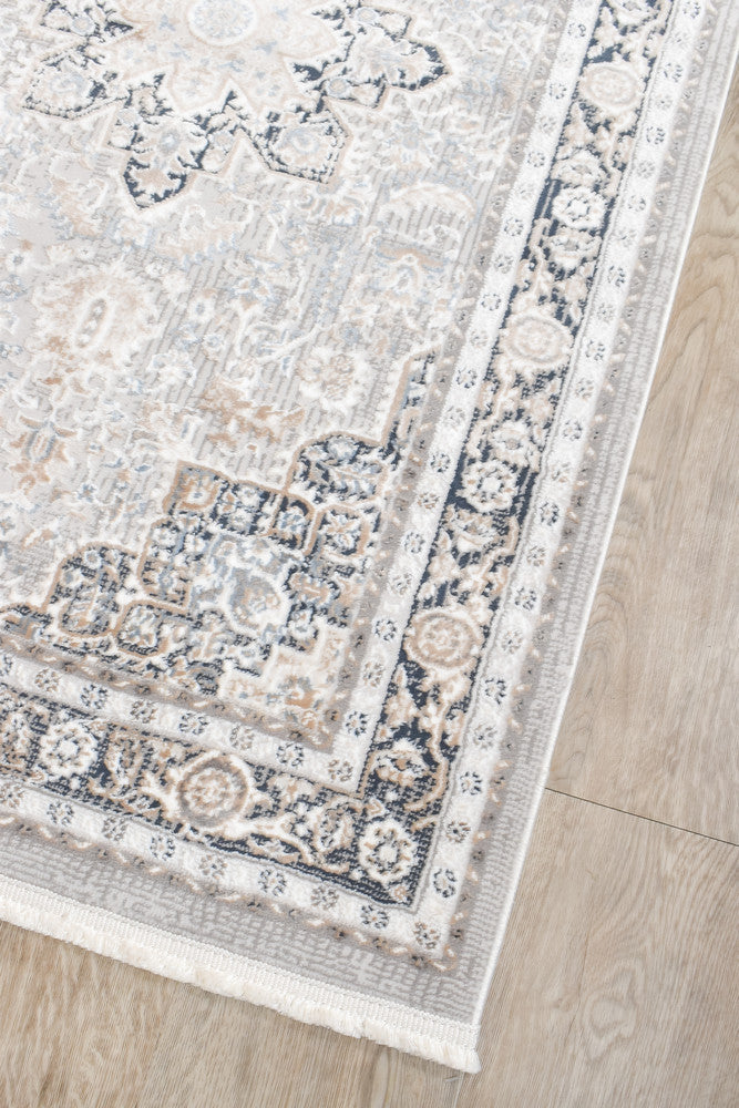 Eternal Coastal Navy Cream Hallway Runner - Turkish-inspired hallway runner rug from Treasures of Turkey