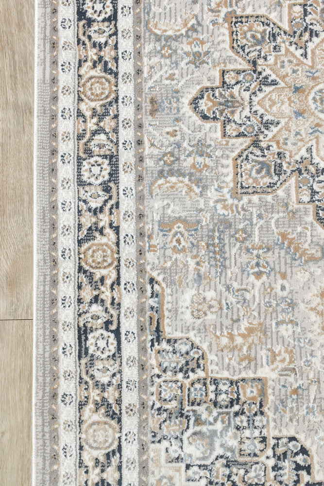 Eternal Coastal Navy Cream Hallway Runner - Turkish-inspired hallway runner rug from Treasures of Turkey