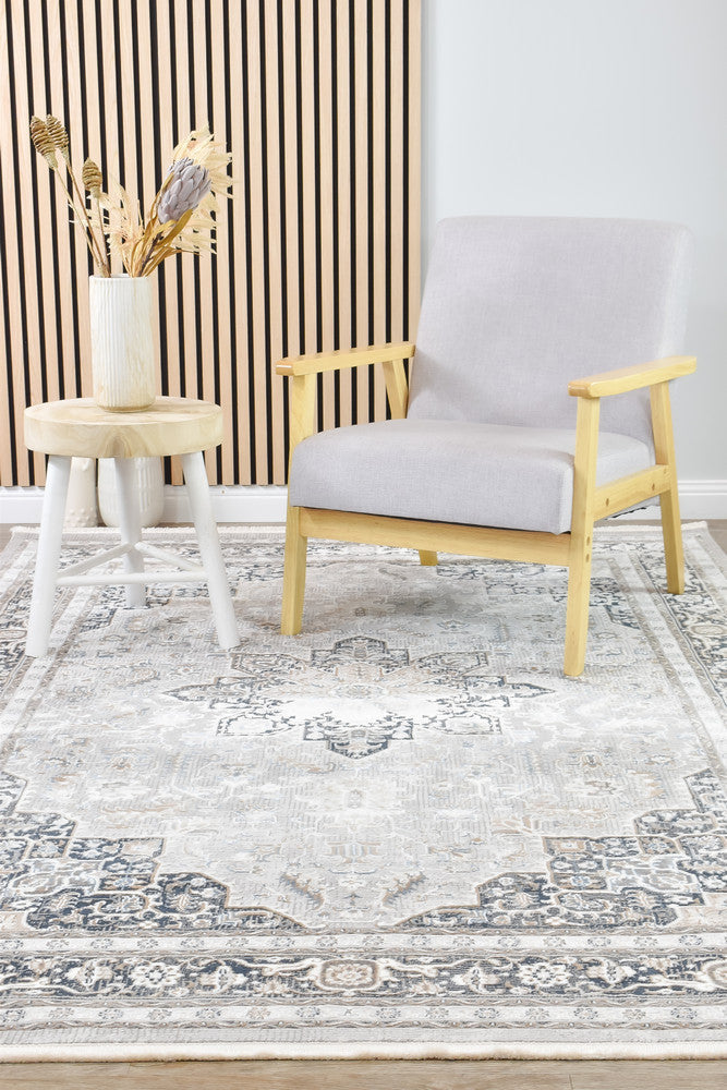 Eternal Coastal Navy Cream Modern Rug - Turkish-inspired modern rug from Treasures of Turkey