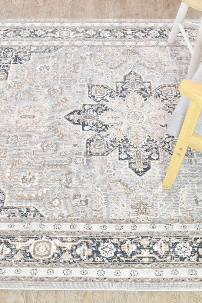 Eternal Coastal Navy Cream Modern Rug - Turkish-inspired modern rug from Treasures of Turkey