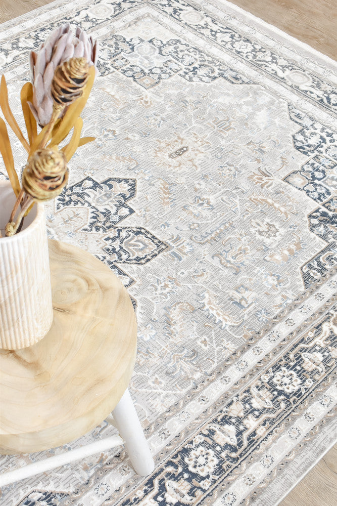 Eternal Coastal Navy Cream Modern Rug - Turkish-inspired modern rug from Treasures of Turkey