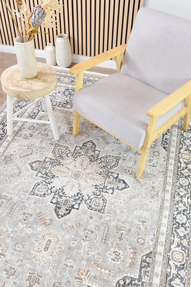 Eternal Coastal Navy Cream Modern Rug - Turkish-inspired modern rug from Treasures of Turkey