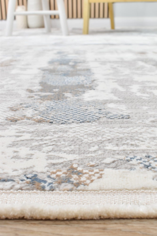 Eternal Tassel Blue Cream Modern Rug - Turkish-inspired modern rug from Treasures of Turkey