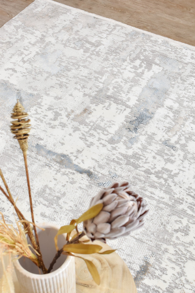 Eternal Tassel Blue Cream Modern Rug - Turkish-inspired modern rug from Treasures of Turkey