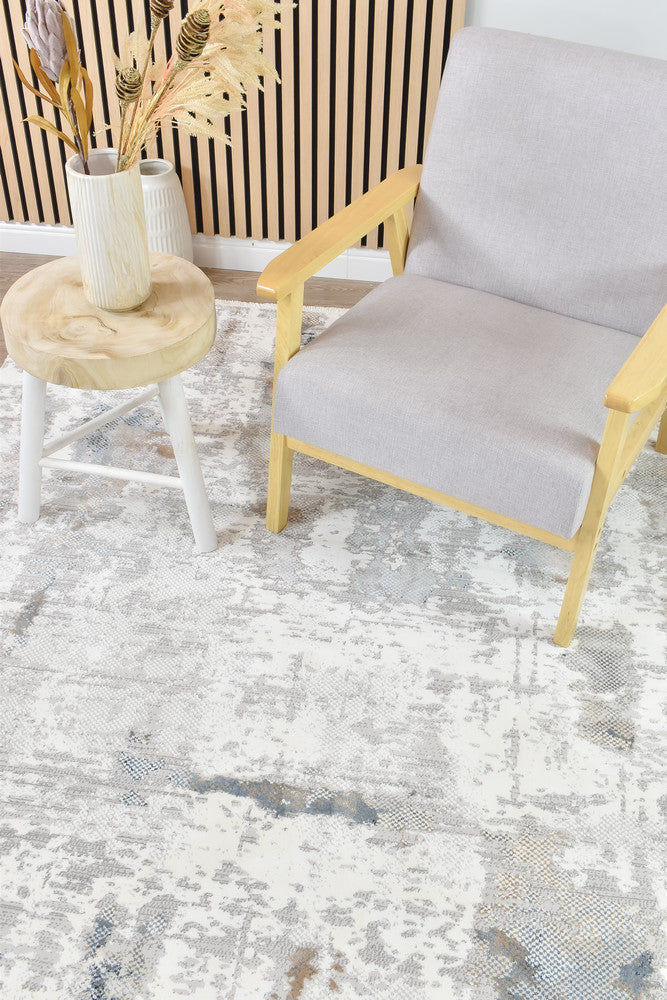 Eternal Tassel Blue Cream Modern Rug - Turkish-inspired modern rug from Treasures of Turkey