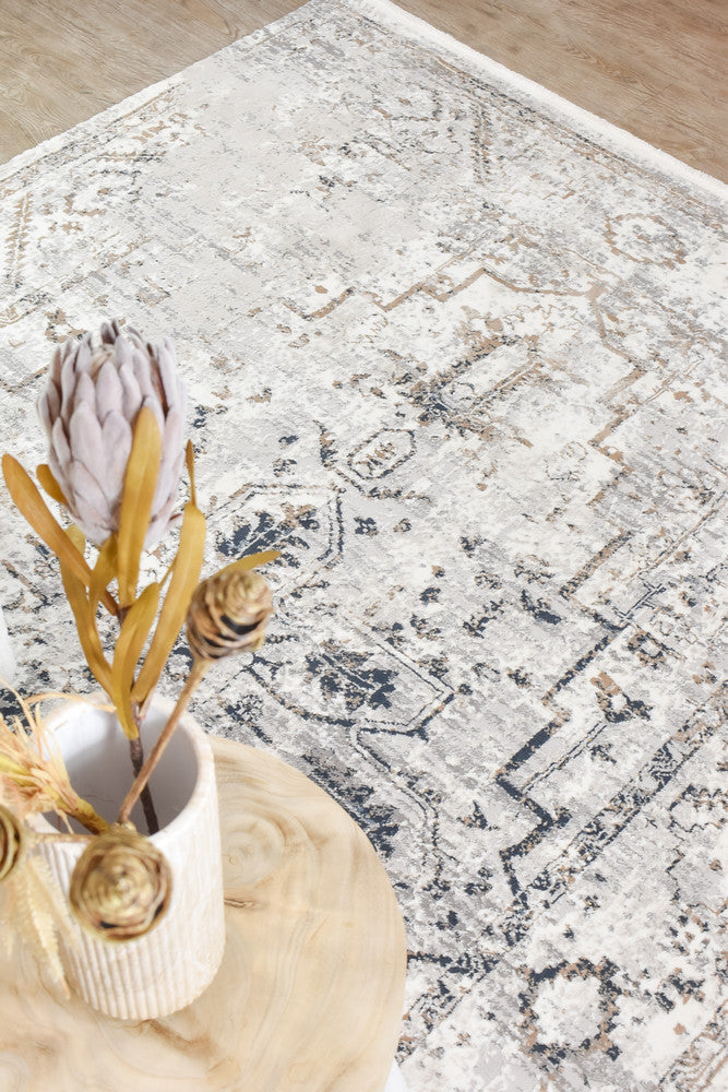 Eternal Tassel Blue Grey Modern Rug - Turkish-inspired modern rug from Treasures of Turkey