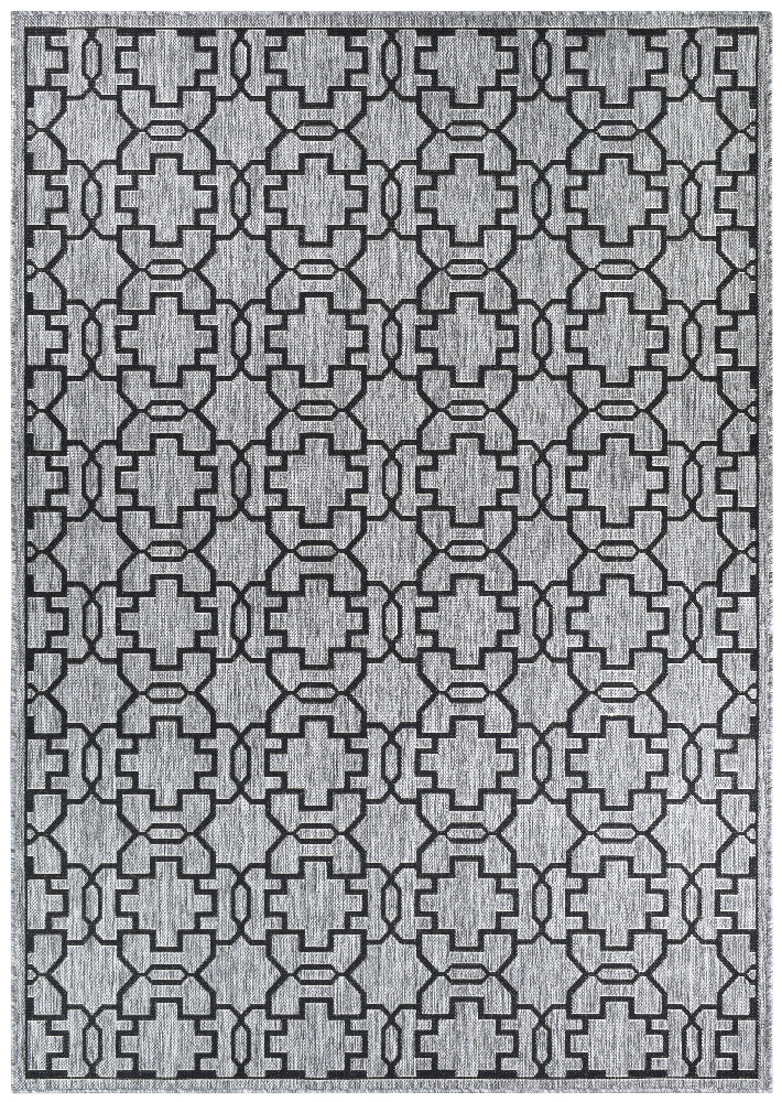 Alaska Grey Black Rug - Turkish-inspired indoor/outdoor rug from Treasures of Turkey