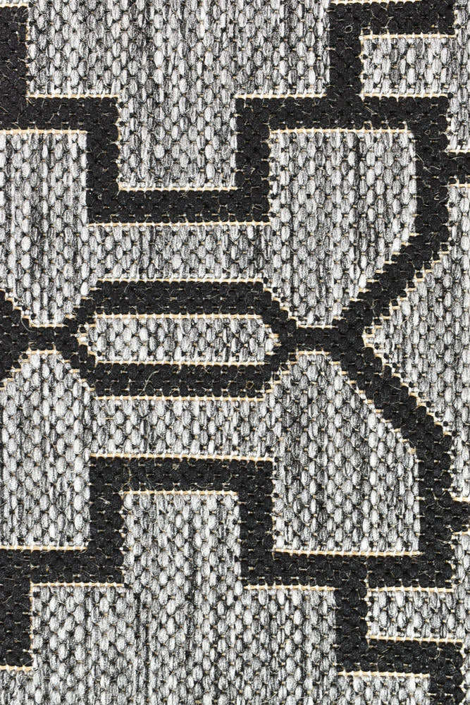 Alaska Grey Black Rug - Turkish-inspired indoor/outdoor rug from Treasures of Turkey