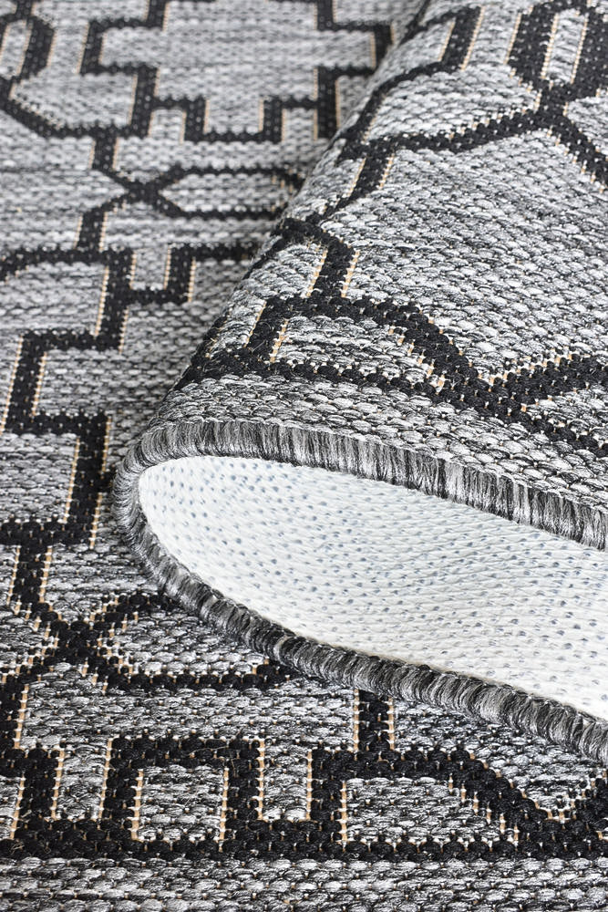 long-island Runner Grey Black Rug - Turkish-inspired hallway runner rug from Treasures of Turkey