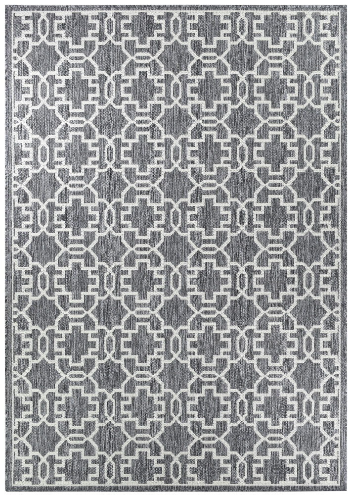 Alaska Grey Cream Rug - Turkish-inspired indoor/outdoor rug from Treasures of Turkey