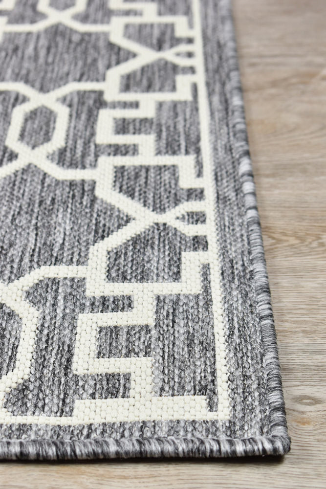 Alaska Grey Cream Rug - Turkish-inspired indoor/outdoor rug from Treasures of Turkey