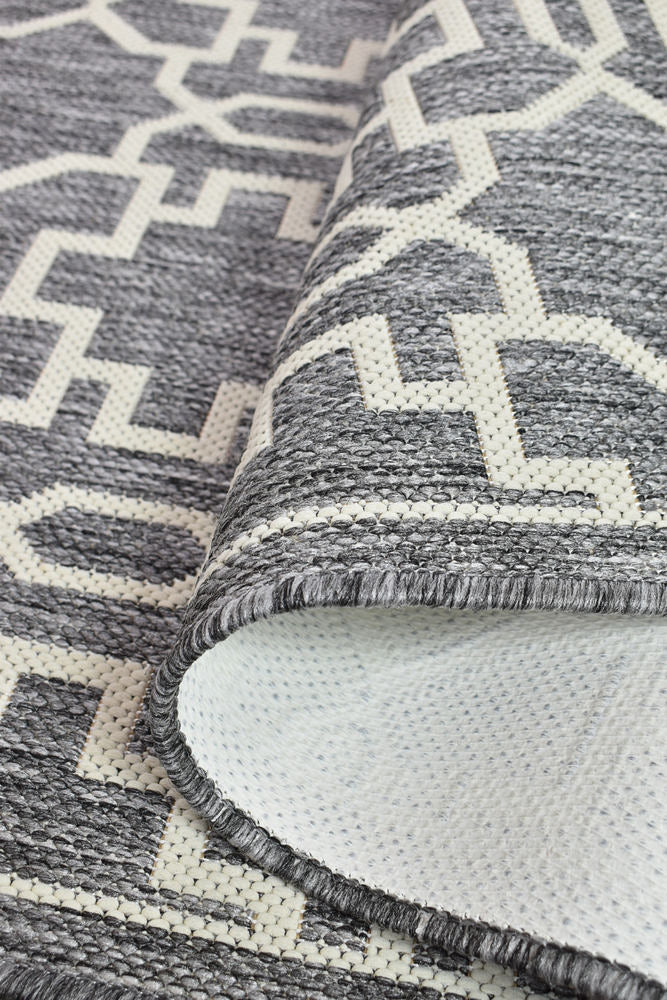 Alaska Grey Cream Rug - Turkish-inspired indoor/outdoor rug from Treasures of Turkey