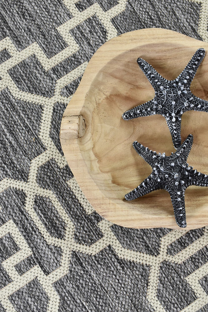 Alaska Grey Cream Rug - Turkish-inspired indoor/outdoor rug from Treasures of Turkey