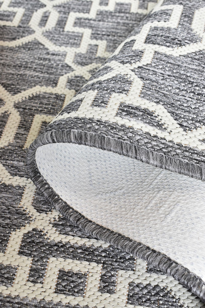 Alaska Grey Cream Rug - Turkish-inspired indoor/outdoor rug from Treasures of Turkey
