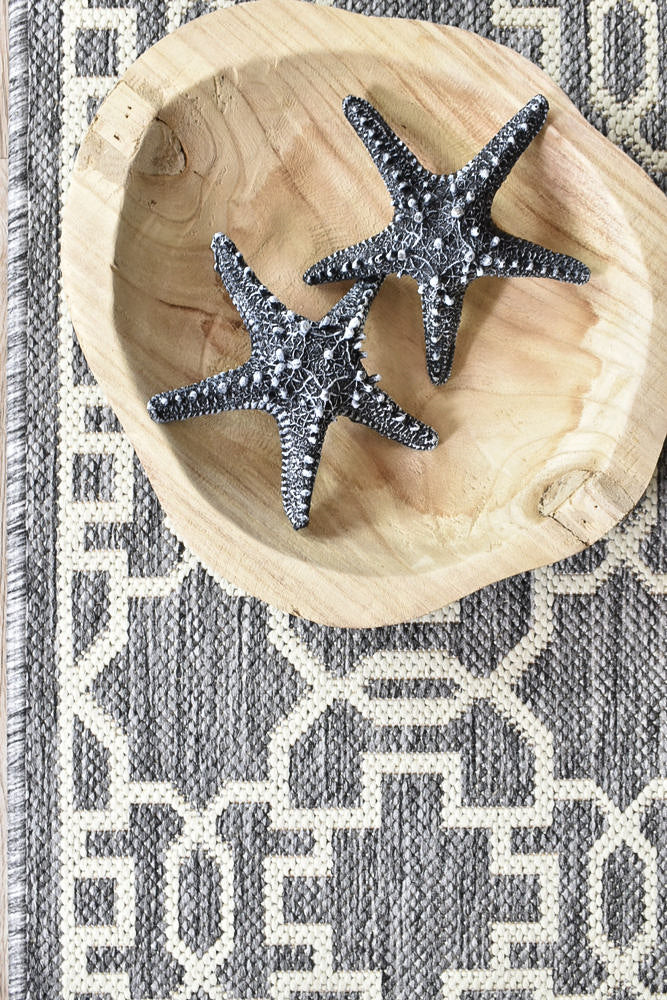 Alaska Grey Cream Rug - Turkish-inspired indoor/outdoor rug from Treasures of Turkey