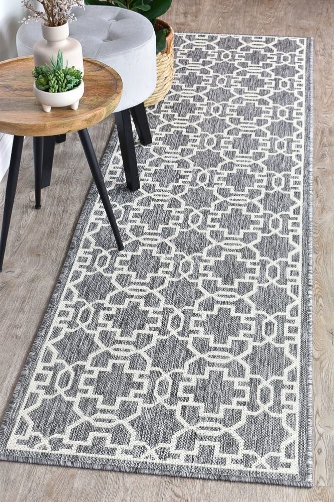 Alaska Grey Cream Rug - Turkish-inspired indoor/outdoor rug from Treasures of Turkey