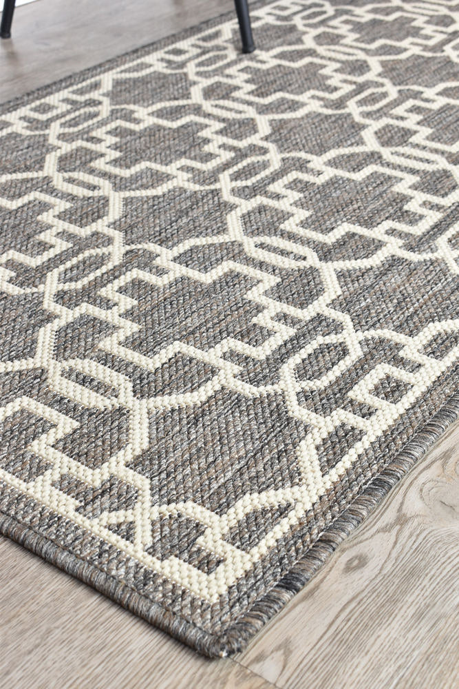 Alaska Runner Brown Cream - Turkish-inspired hallway runner rug from Treasures of Turkey