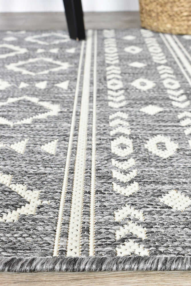 Alaska Runner Grey Cream - Turkish-inspired hallway runner rug from Treasures of Turkey