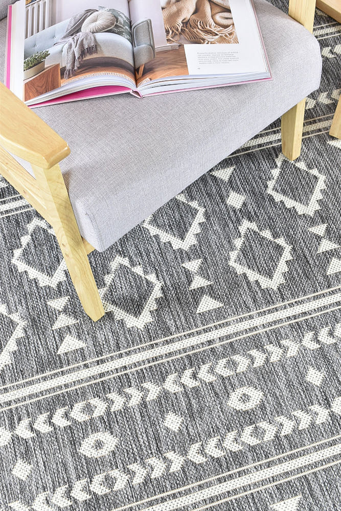 Alaska Runner Grey Cream - Turkish-inspired hallway runner rug from Treasures of Turkey