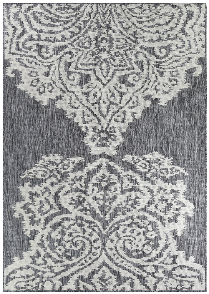 Alaska Grey Cream Rug - Turkish-inspired indoor/outdoor rug from Treasures of Turkey