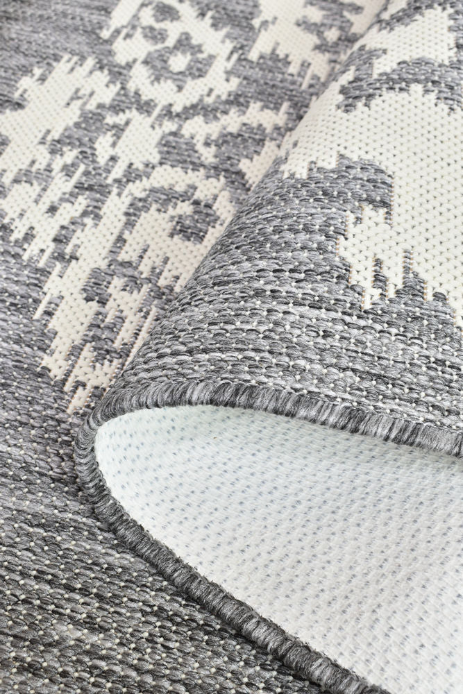 Alaska Grey Cream Rug - Turkish-inspired indoor/outdoor rug from Treasures of Turkey