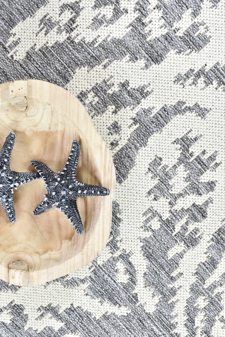 Alaska Grey Cream Rug - Turkish-inspired indoor/outdoor rug from Treasures of Turkey