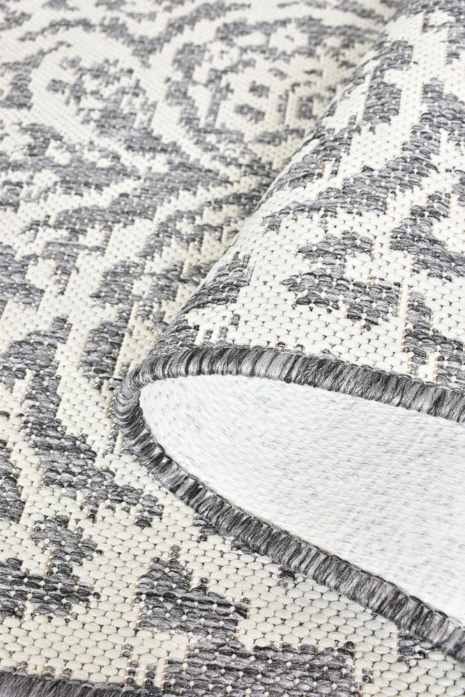Alaska Runner Grey Cream - Turkish-inspired hallway runner rug from Treasures of Turkey