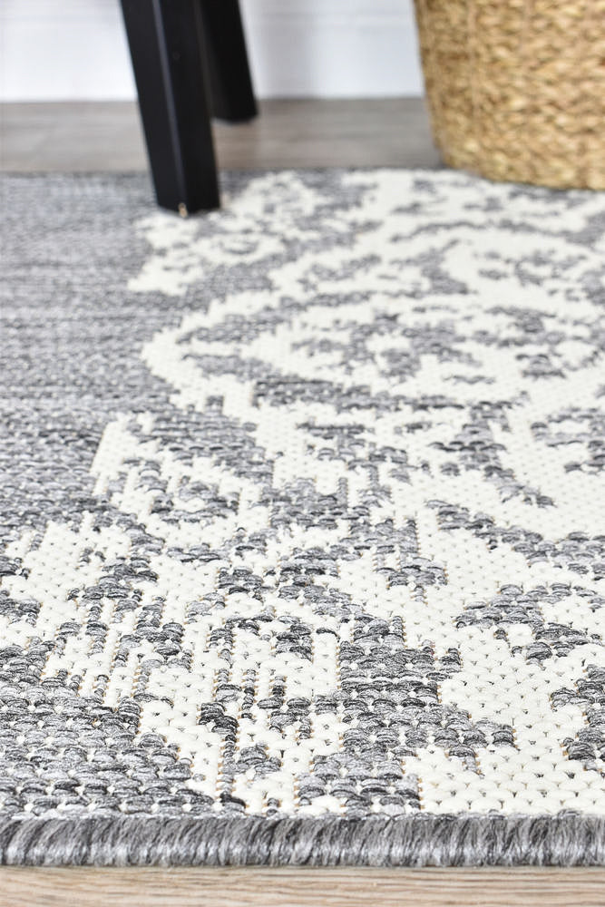 Alaska Grey Cream Rug - Turkish-inspired indoor/outdoor rug from Treasures of Turkey