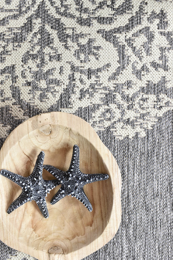 Alaska Runner Grey Cream - Turkish-inspired hallway runner rug from Treasures of Turkey
