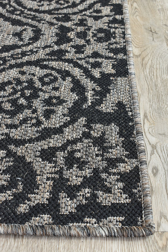 Alaska Runner Brown Black - Turkish-inspired hallway runner rug from Treasures of Turkey