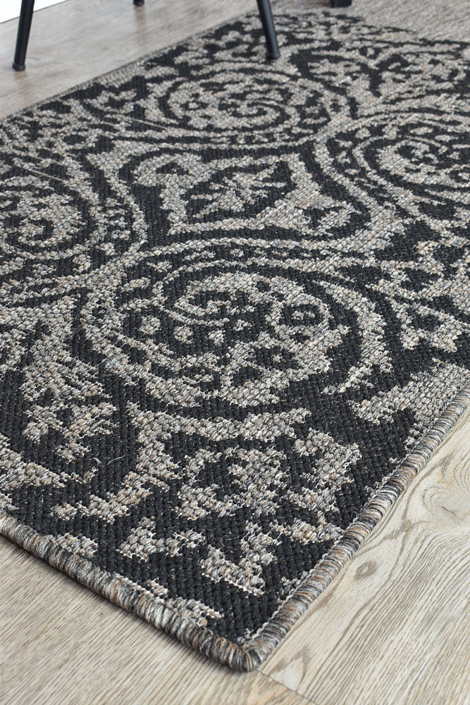 Alaska Runner Brown Black - Turkish-inspired hallway runner rug from Treasures of Turkey