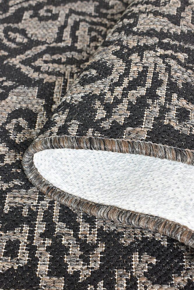 Alaska Runner Brown Black - Turkish-inspired hallway runner rug from Treasures of Turkey