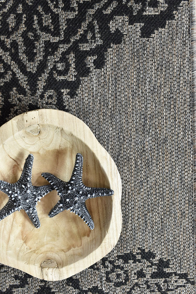 Alaska Runner Brown Black - Turkish-inspired hallway runner rug from Treasures of Turkey