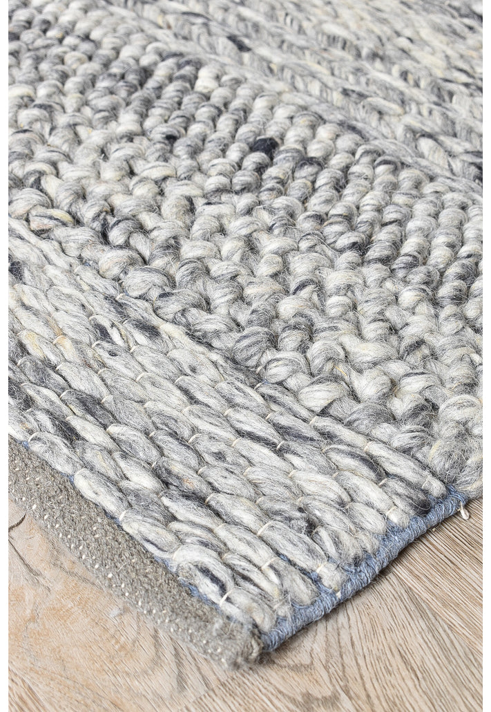Normandy Grey Rug - Turkish-inspired flatweave rug from Treasures of Turkey