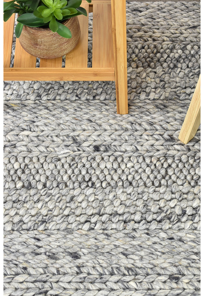 Normandy Grey Rug - Turkish-inspired flatweave rug from Treasures of Turkey