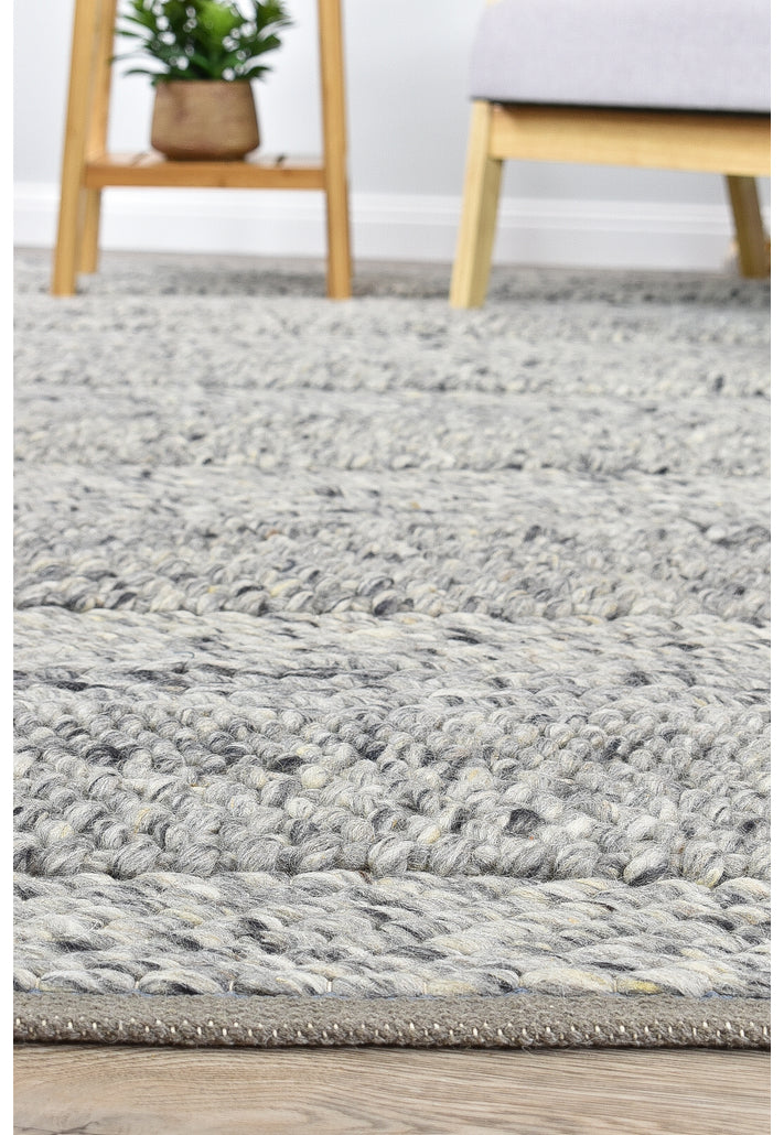 Normandy Grey Rug - Turkish-inspired flatweave rug from Treasures of Turkey