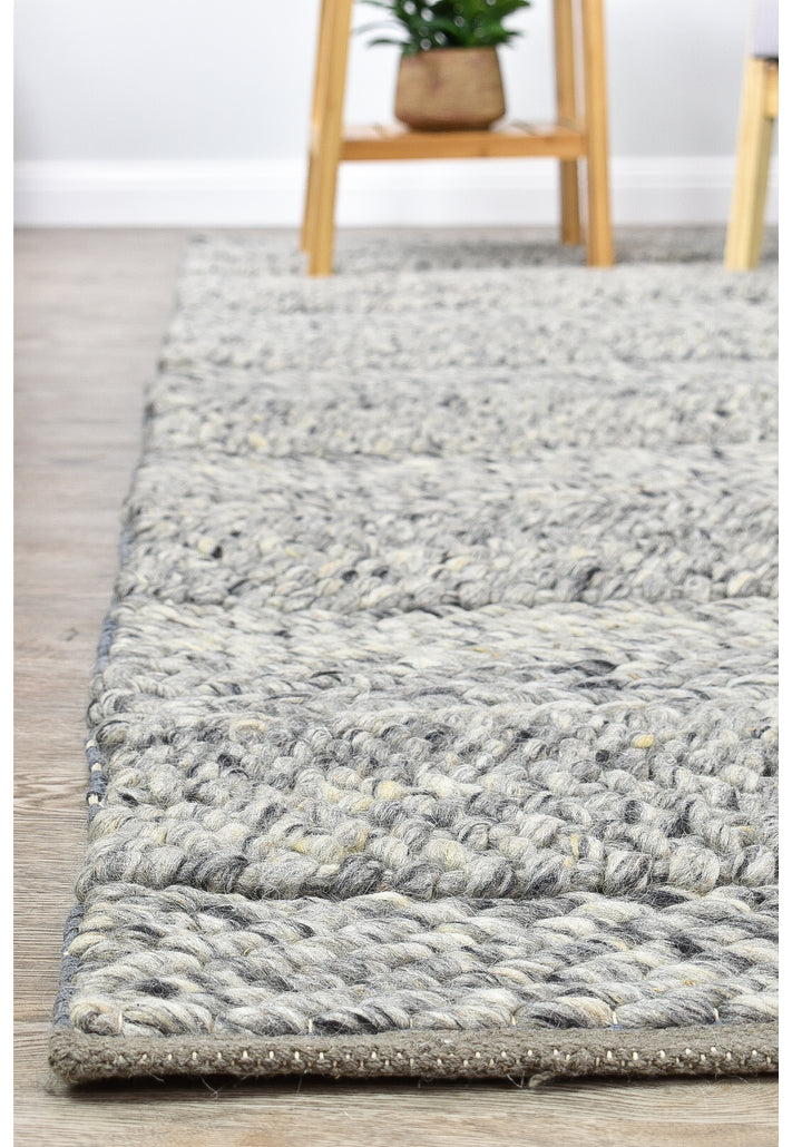Normandy Grey Rug - Turkish-inspired flatweave rug from Treasures of Turkey