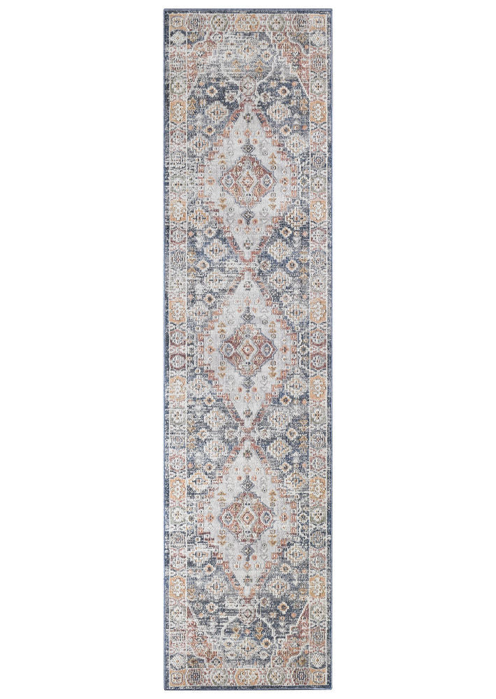 Medina L Grey Runner Rug - Turkish-inspired hallway runner rug from Treasures of Turkey