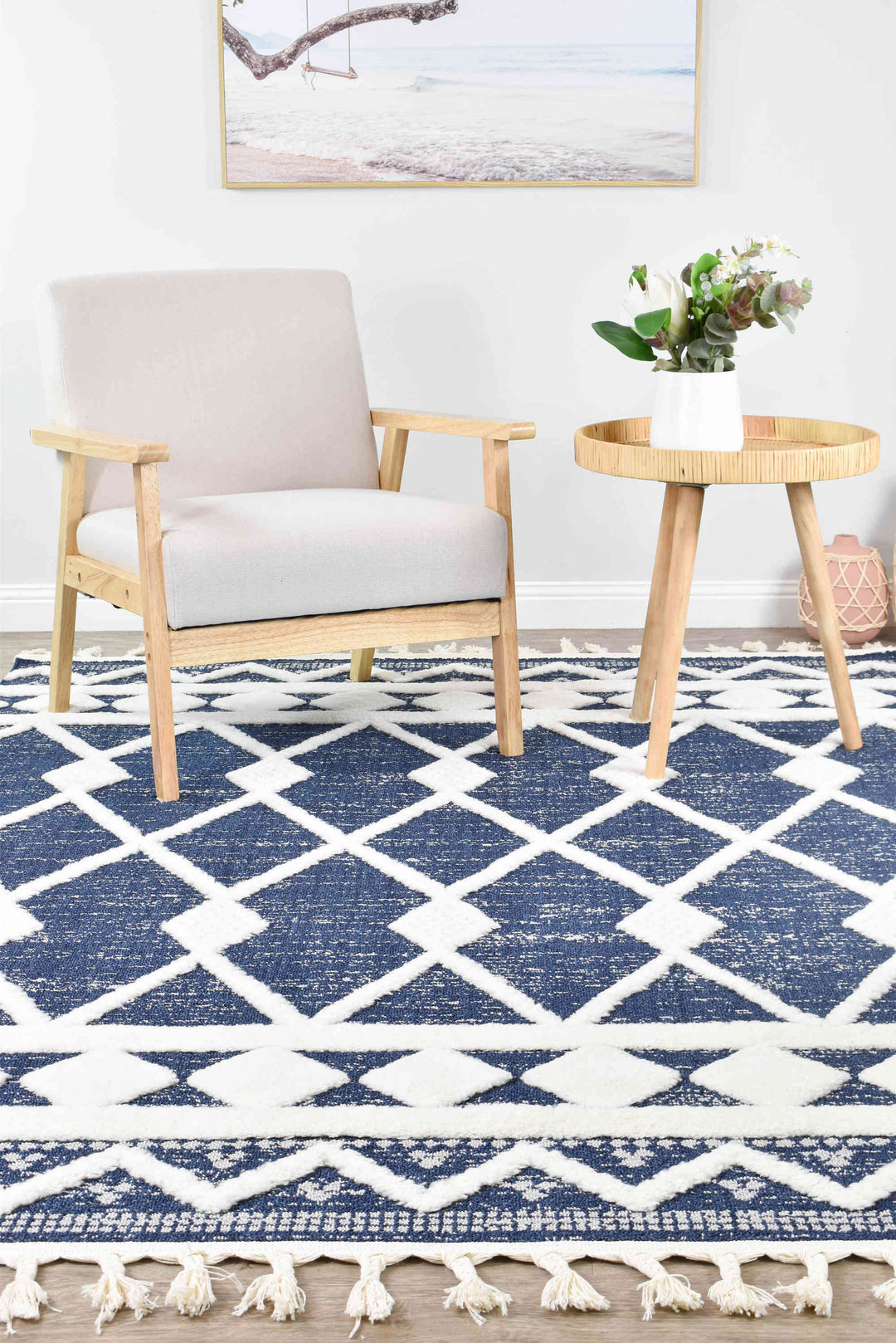 August Navy Rug - Turkish-inspired modern rug from Treasures of Turkey
