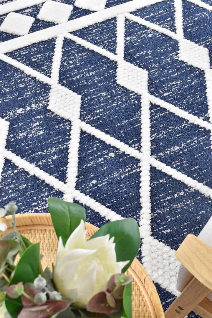 August Navy Rug - Turkish-inspired modern rug from Treasures of Turkey