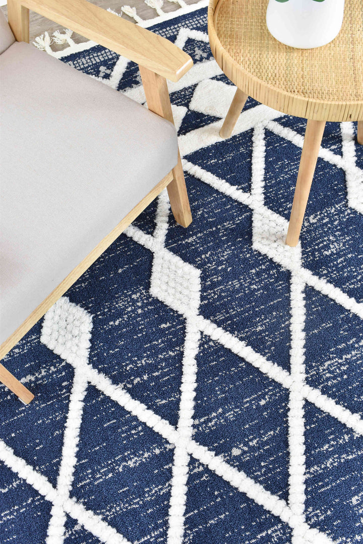 August Navy Rug - Turkish-inspired modern rug from Treasures of Turkey