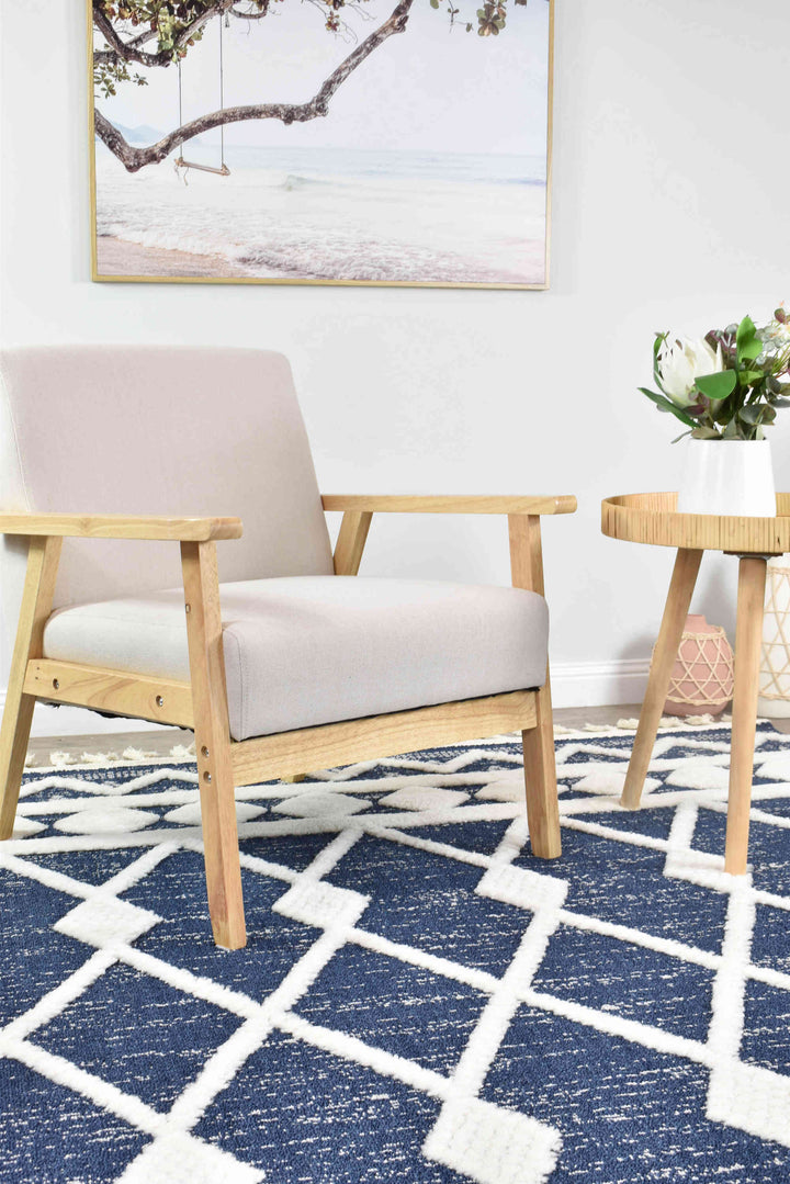 August Navy Rug - Turkish-inspired modern rug from Treasures of Turkey