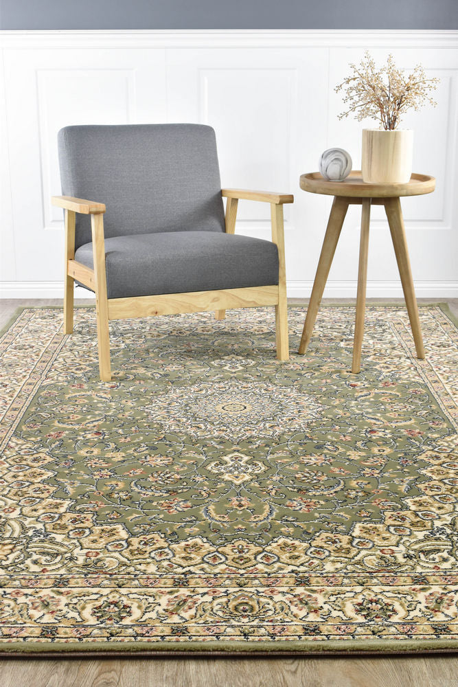 Decora Green Rug - Turkish-inspired traditional rug from Treasures of Turkey