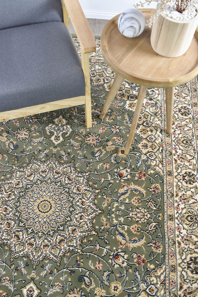 Decora Green Rug - Turkish-inspired traditional rug from Treasures of Turkey