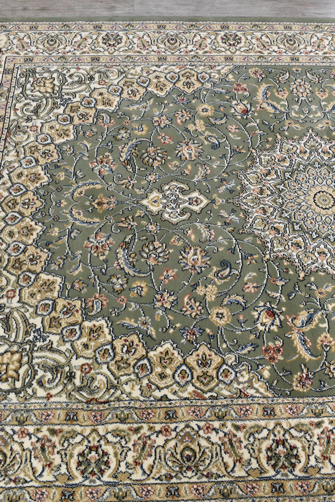 Decora Green Rug - Turkish-inspired traditional rug from Treasures of Turkey