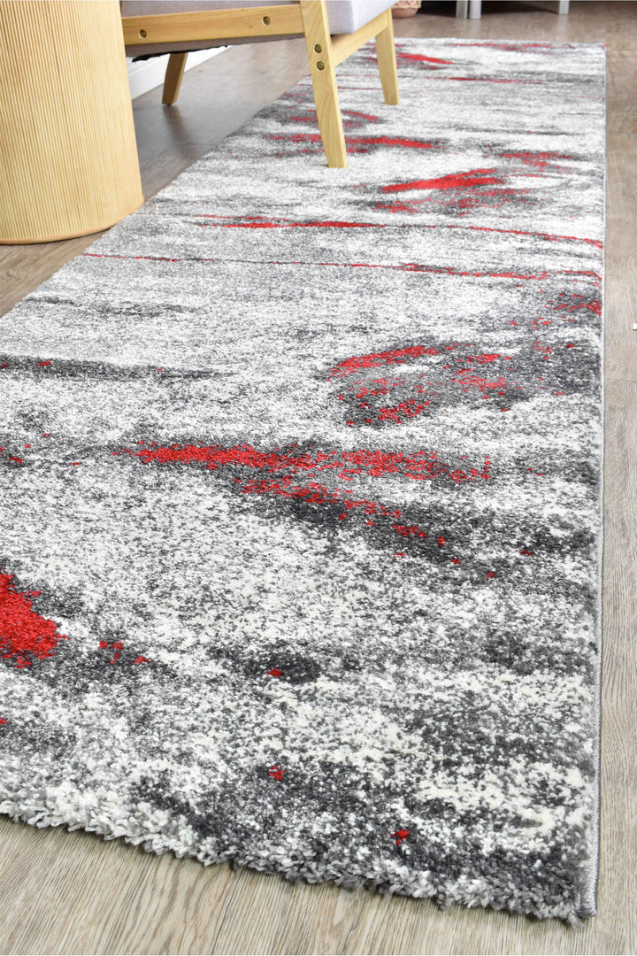 Millard Grey Red Rug - Turkish-inspired modern rug from Treasures of Turkey