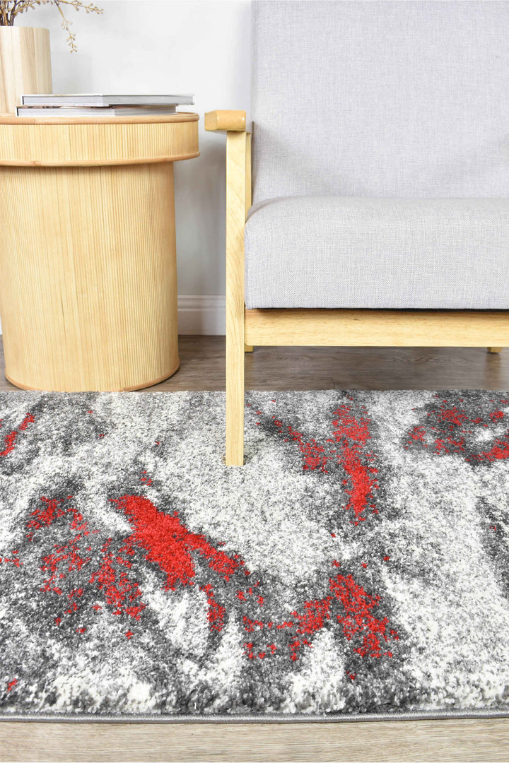 Millard Grey Red Rug - Turkish-inspired modern rug from Treasures of Turkey