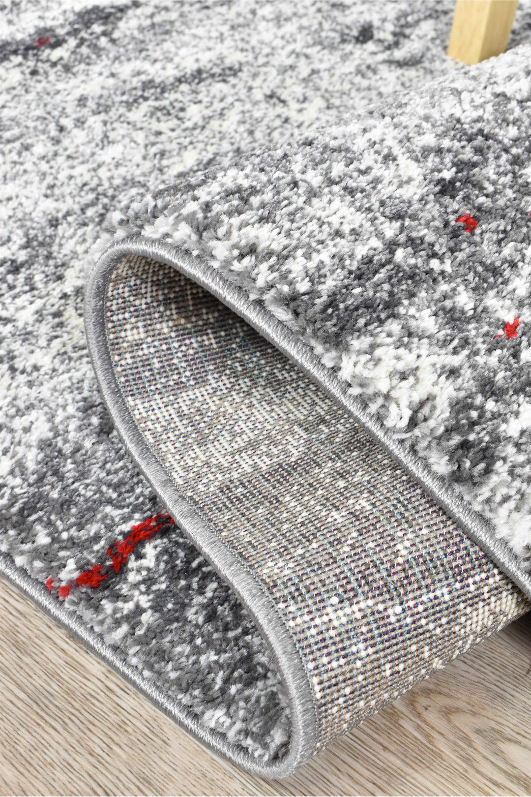 Millard Grey Red Rug - Turkish-inspired modern rug from Treasures of Turkey