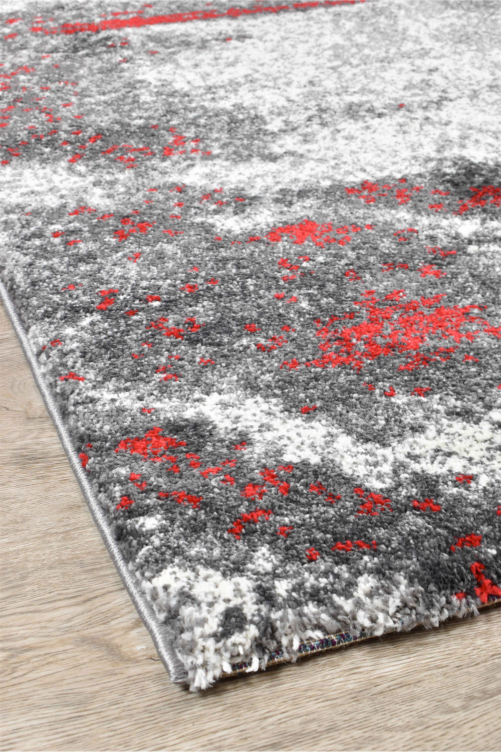 Millard Grey Red Rug - Turkish-inspired modern rug from Treasures of Turkey