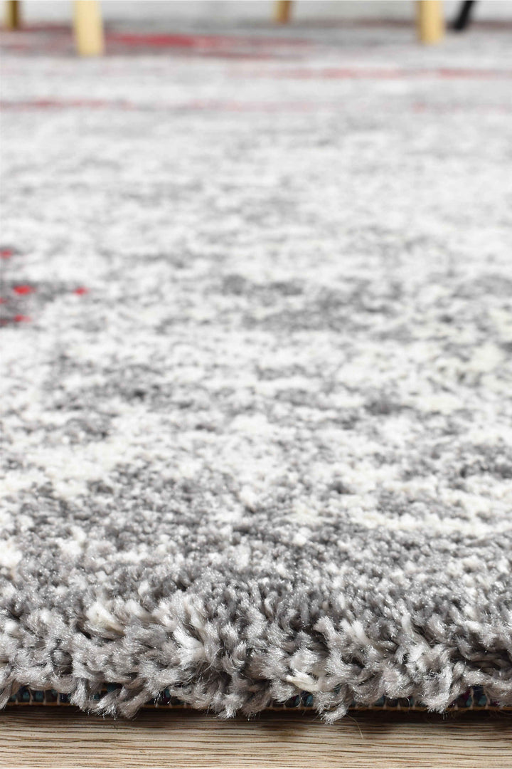 Millard Grey Red Rug - Turkish-inspired modern rug from Treasures of Turkey